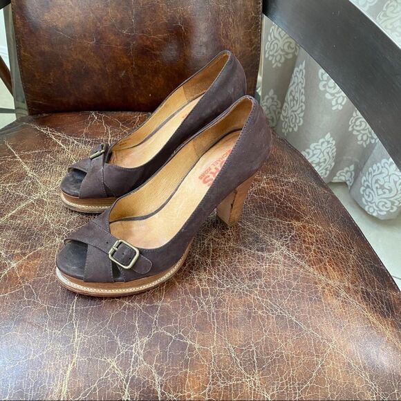 MICHAEL KORS suede peep toe platform pumps 8 1/2M - Picture 5 of 7